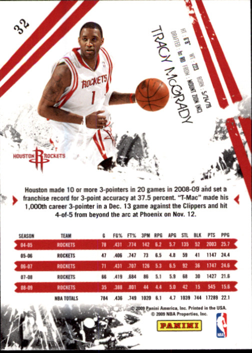 2009-10 Rookies and Stars #32 Tracy McGrady back image