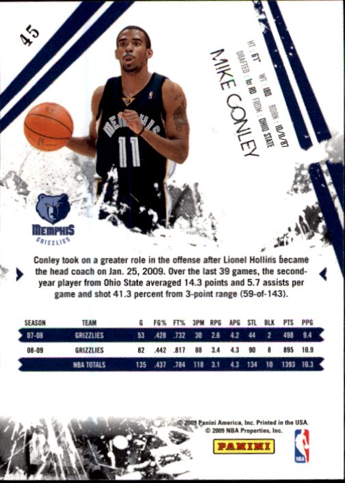 2009-10 Rookies and Stars #45 Mike Conley Jr. back image