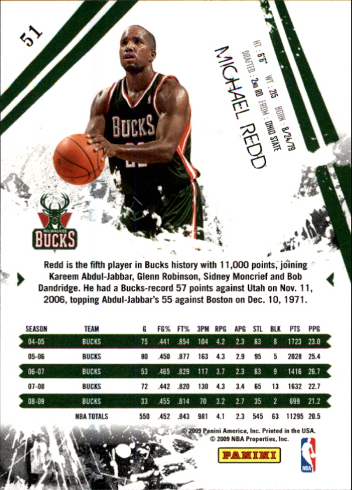 2009-10 Rookies and Stars #51 Michael Redd back image