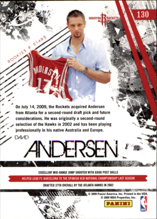 2009-10 Panini Rookies & Stars David Andersen #130 Rookie 