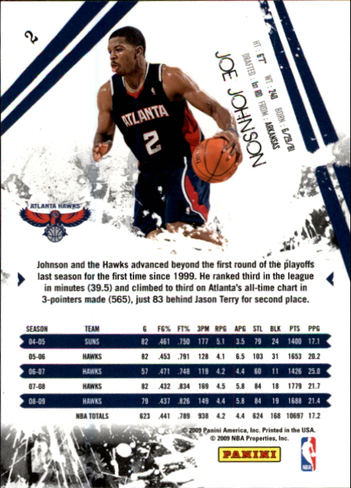 2009-10 Rookies and Stars #2 Joe Johnson back image