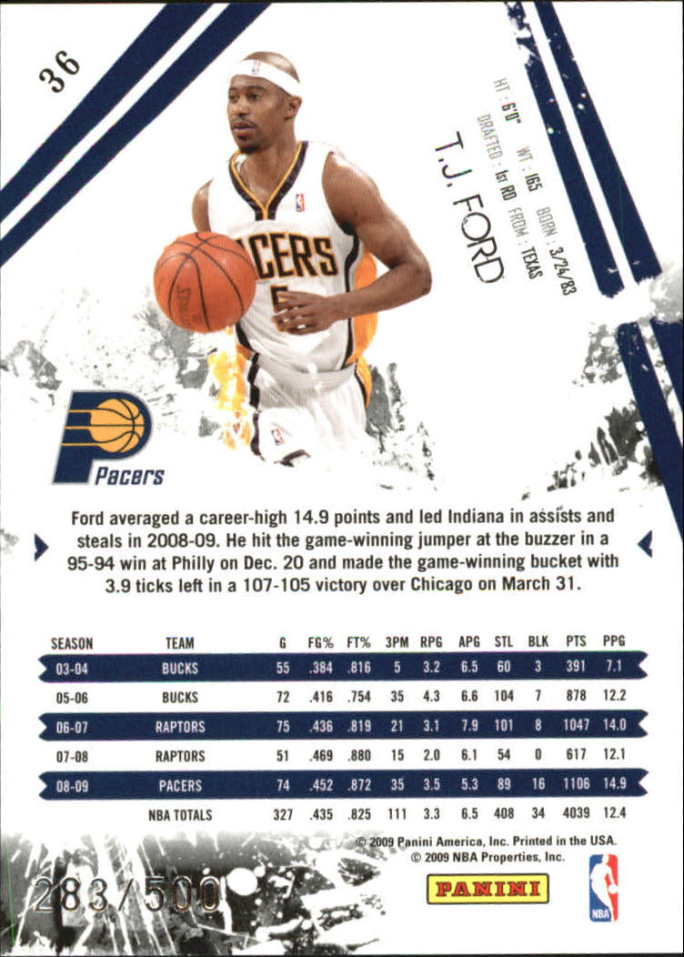 2009-10 Rookies and Stars Gold #36 T.J. Ford back image