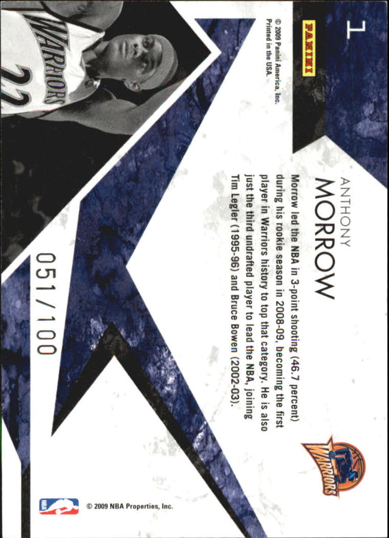 2009-10 Rookies and Stars Sharp Shooters Black #1 Anthony Morrow back image