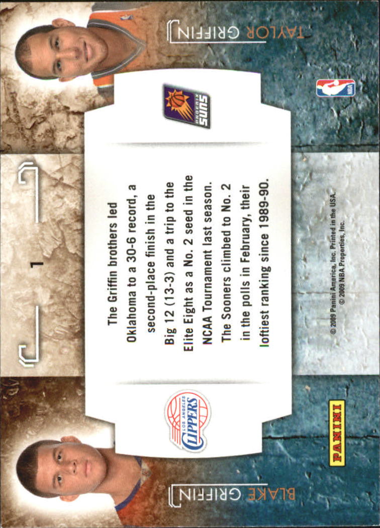 2009-10 Rookies and Stars Studio Combo Rookies #1 Blake Griffin/Taylor Griffin back image
