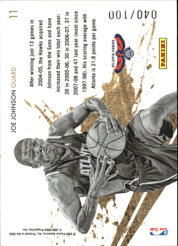 2009-10 Rookies and Stars Gold Stars Black #11 Joe Johnson back image