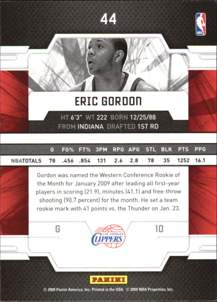 2009-10 Donruss Elite #44 Eric Gordon back image