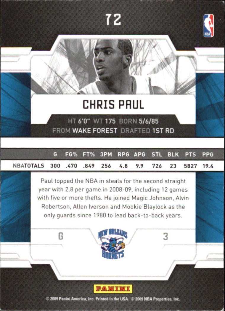 2009-10 Donruss Elite #72 Chris Paul back image