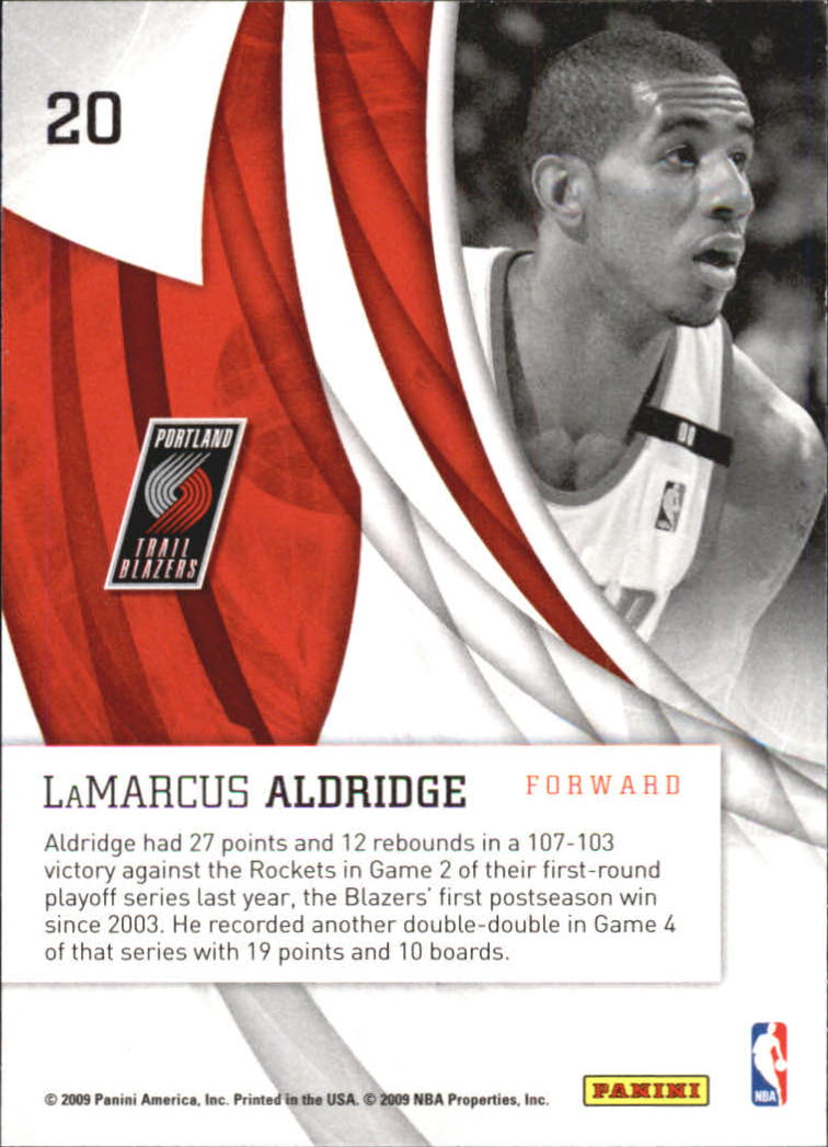 2009-10 Donruss Elite In the Zone #20 LaMarcus Aldridge back image