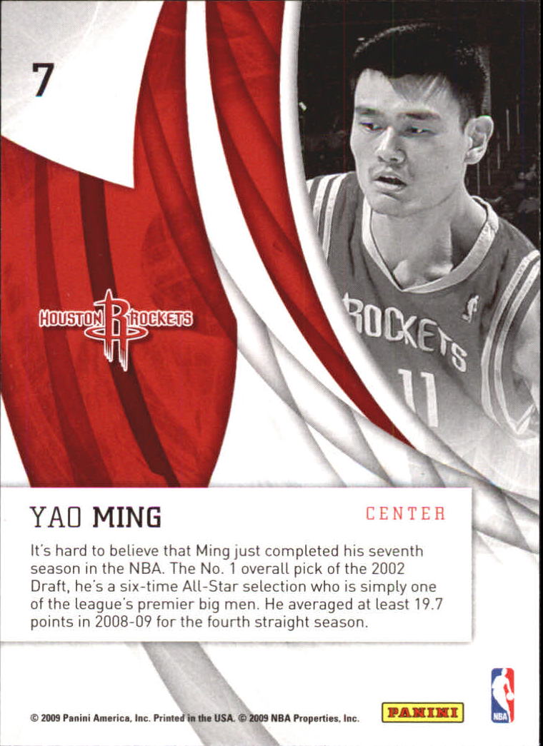 2009-10 Donruss Elite In the Zone Green #7 Yao Ming back image