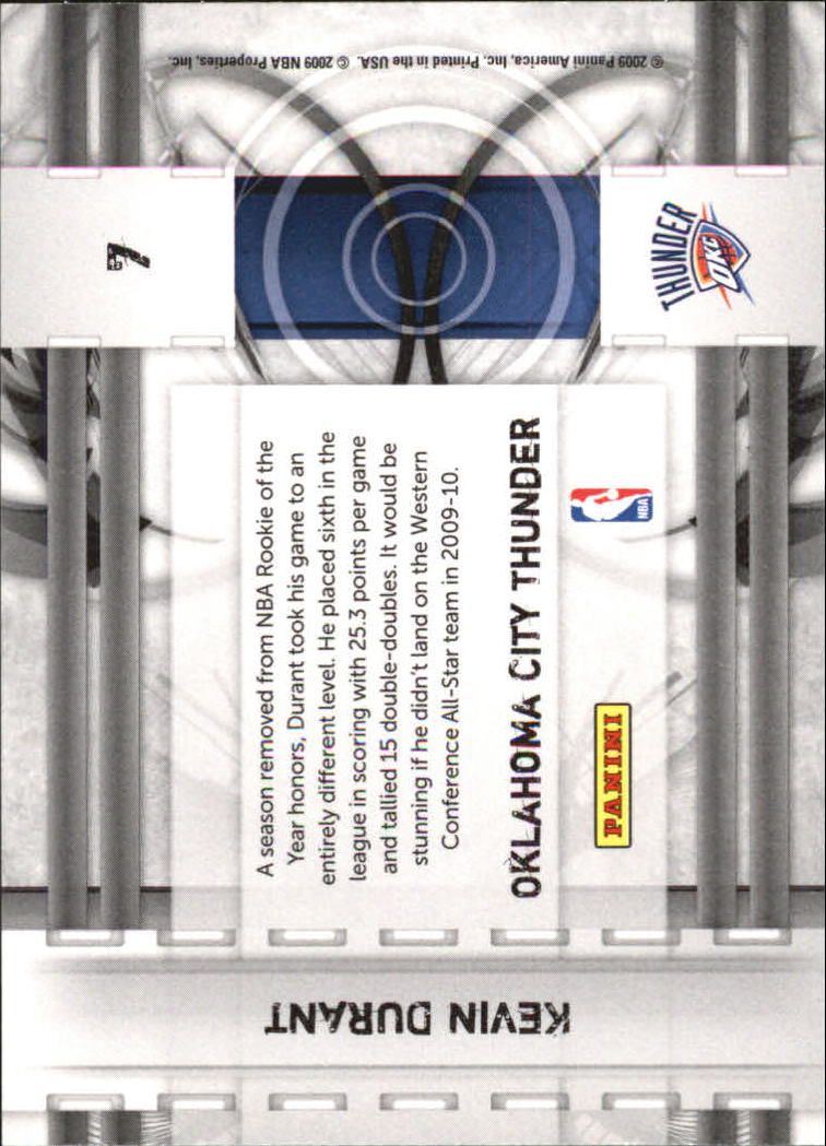 2009-10 Donruss Elite Prime Targets #7 Kevin Durant back image