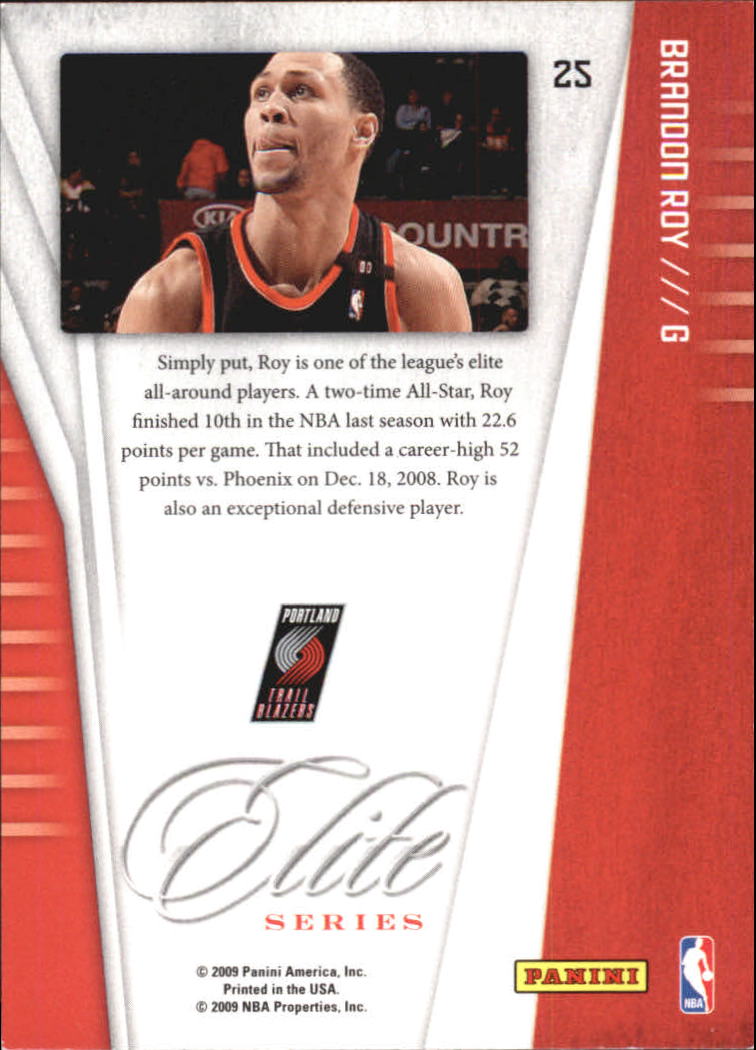 2009-10 Donruss Elite Series #25 Brandon Roy back image