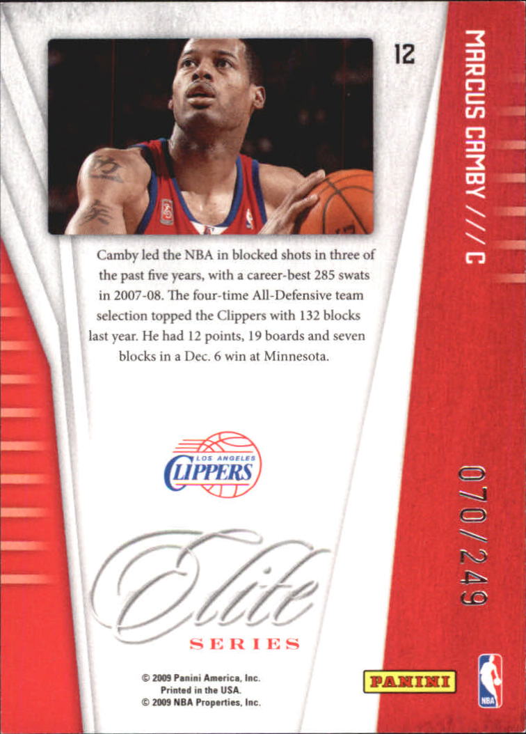 2009-10 Donruss Elite Series Red #12 Marcus Camby back image