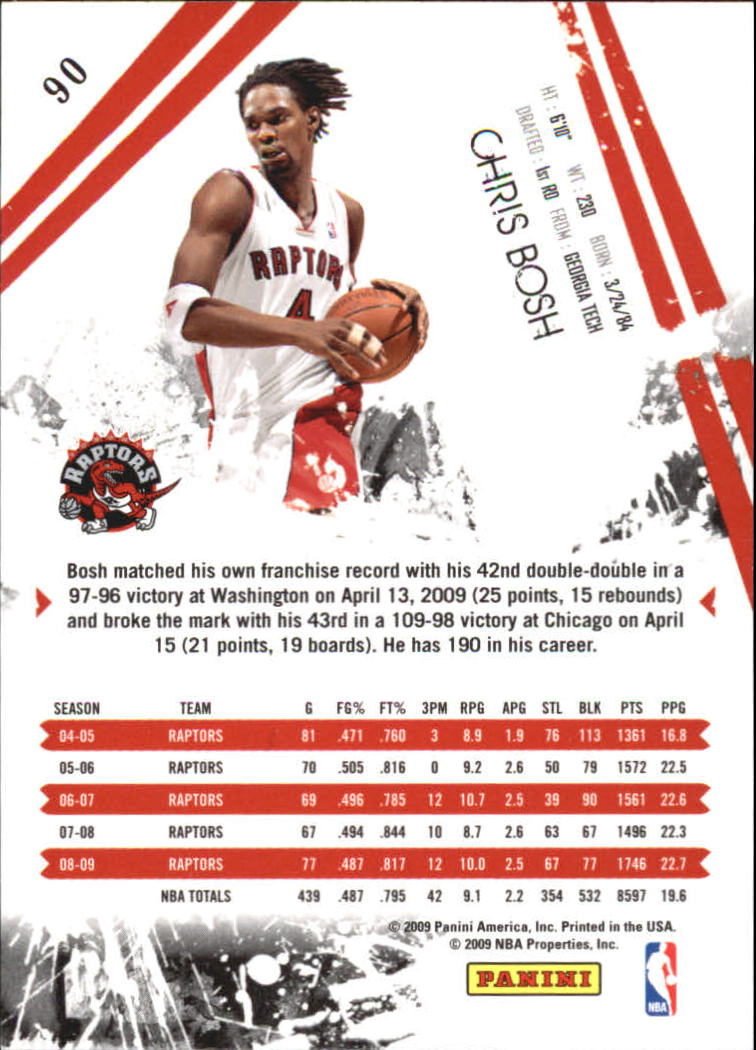 2009-10 Rookies and Stars Longevity #90 Chris Bosh back image