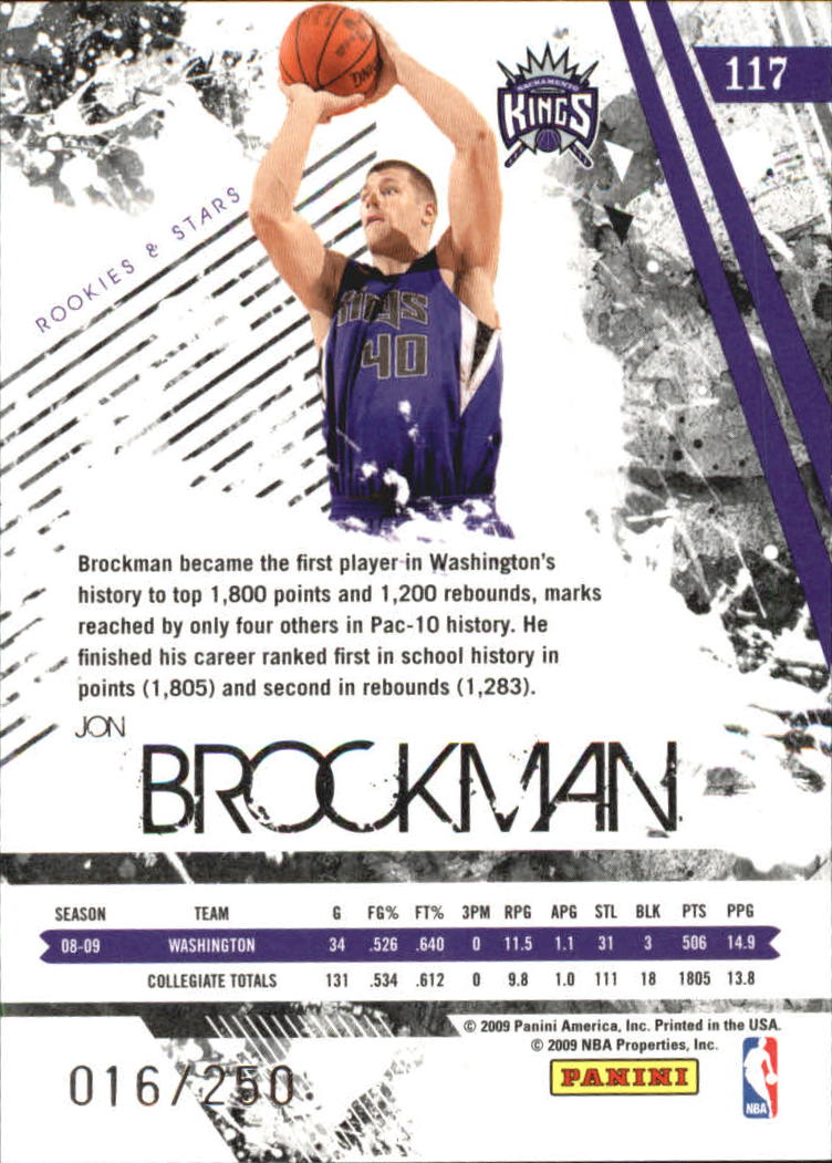 2009-10 Rookies and Stars Longevity Ruby #117 Jon Brockman back image