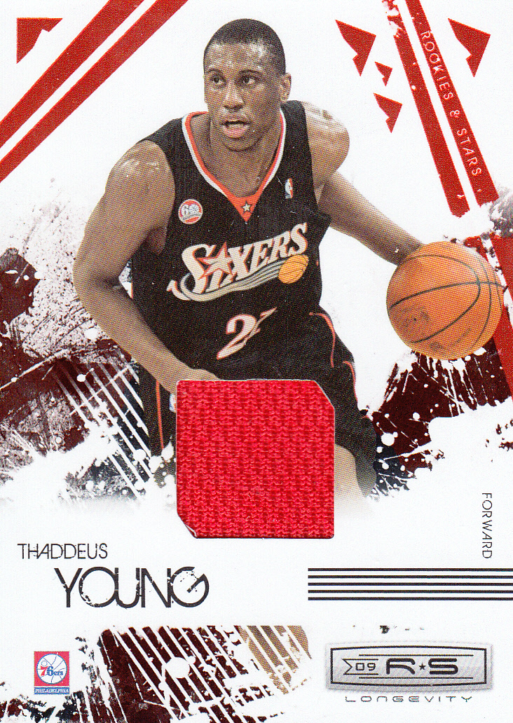 2009-10 Rookies and Stars Longevity Materials Ruby #75 Thaddeus Young/250