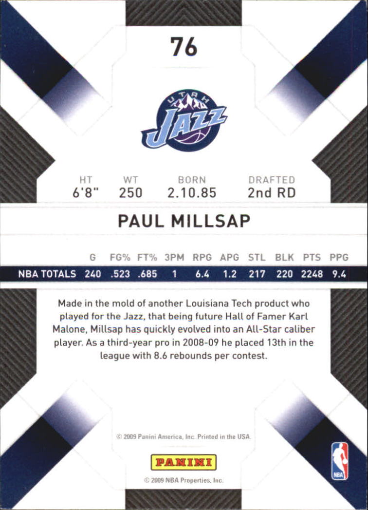 2009-10 Panini Threads #76 Paul Millsap back image
