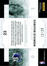 2009-10 Panini Threads Rookie Collection Materials Prime Signatures #23 Rodrigue Beaubois back image