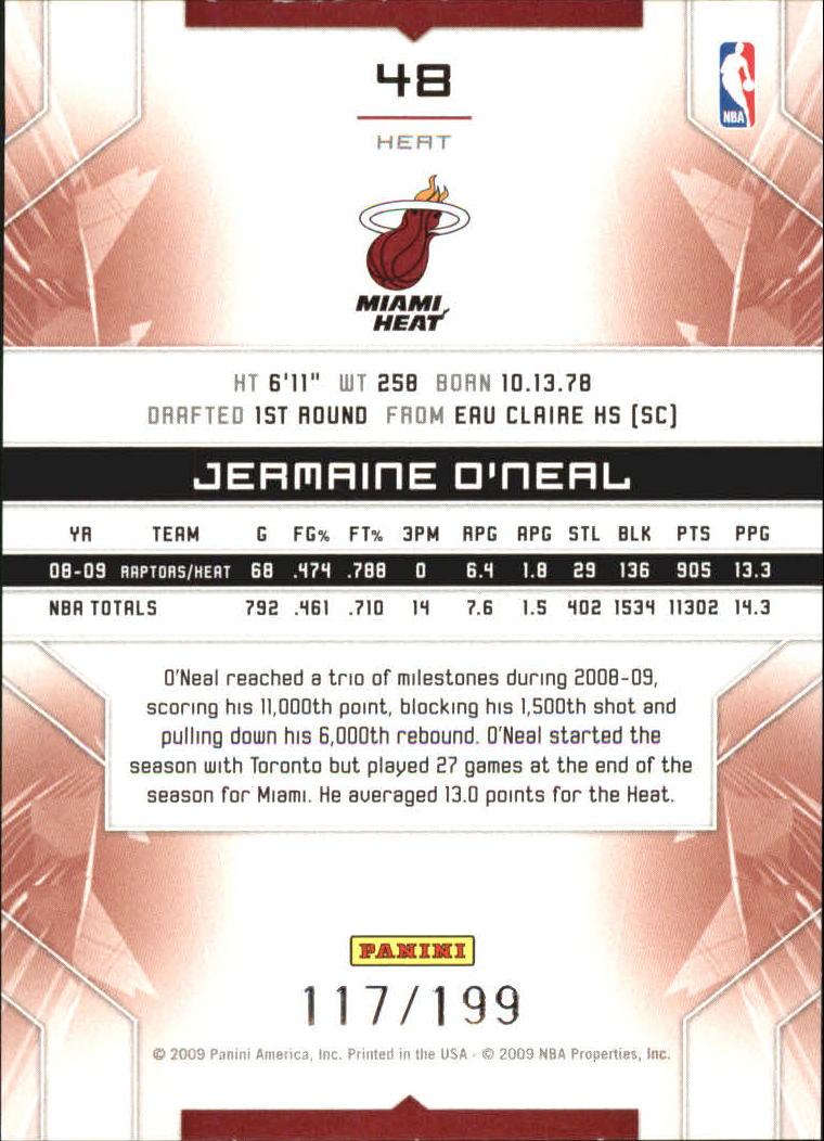 2009-10 Limited #48 Jermaine O'Neal back image