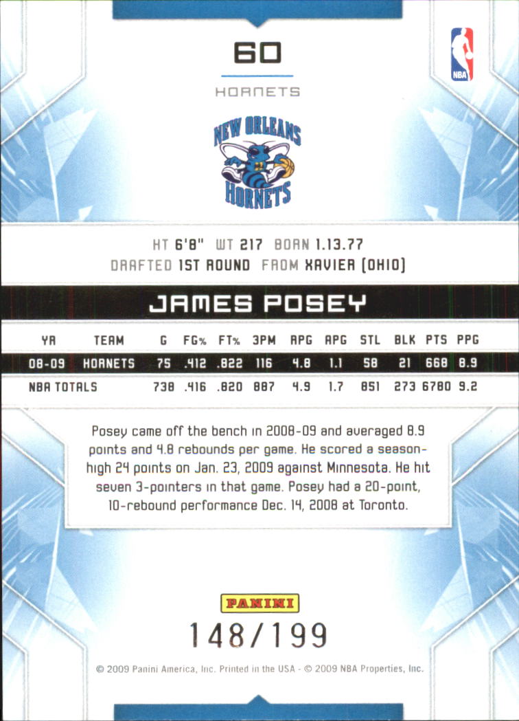 2009-10 Limited #60 James Posey back image