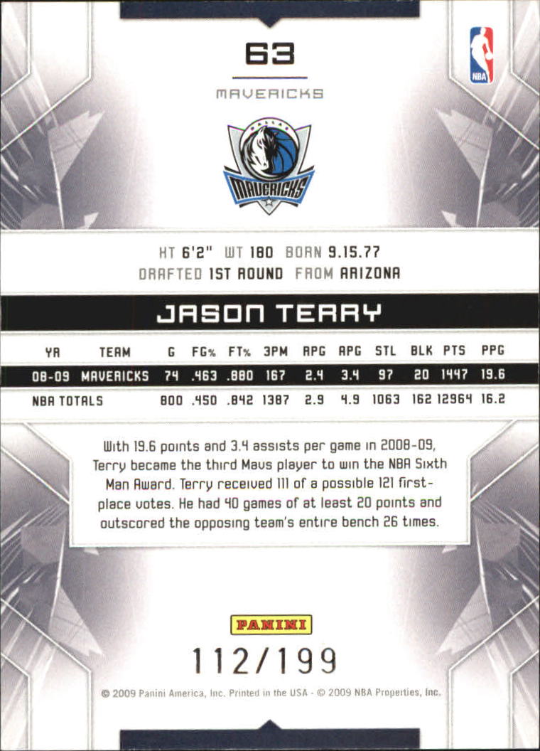 2009-10 Limited #63 Jason Terry back image