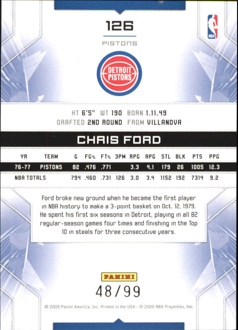 2009-10 Limited #126 Chris Ford back image