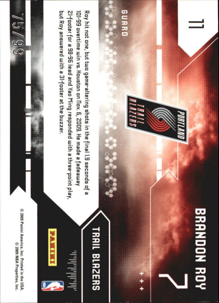2009-10 Limited Team Trademarks #11 Brandon Roy back image