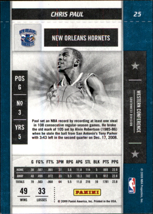 2009-10 Playoff Contenders #25 Chris Paul back image