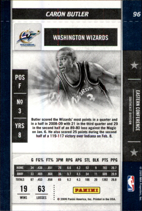2009-10 Playoff Contenders #96 Caron Butler back image