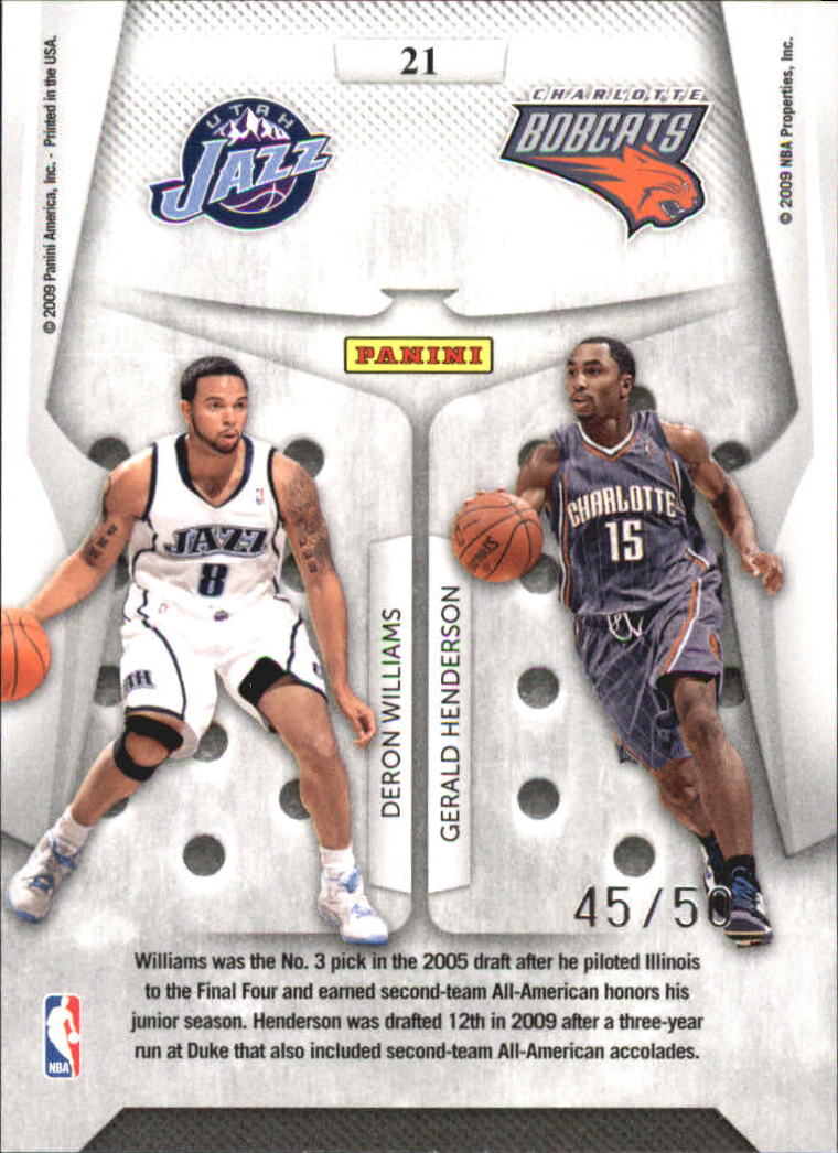 2009-10 Playoff Contenders Round Numbers Black #21 Deron Williams/Gerald Henderson back image