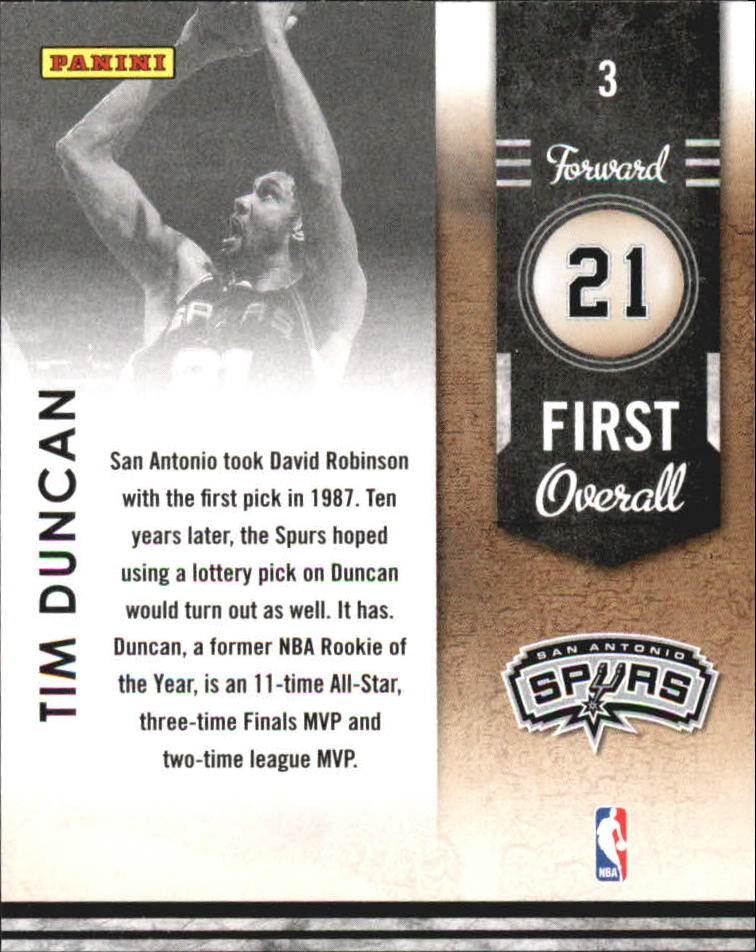 2009-10 Playoff Contenders Lottery Winners #3 Tim Duncan back image