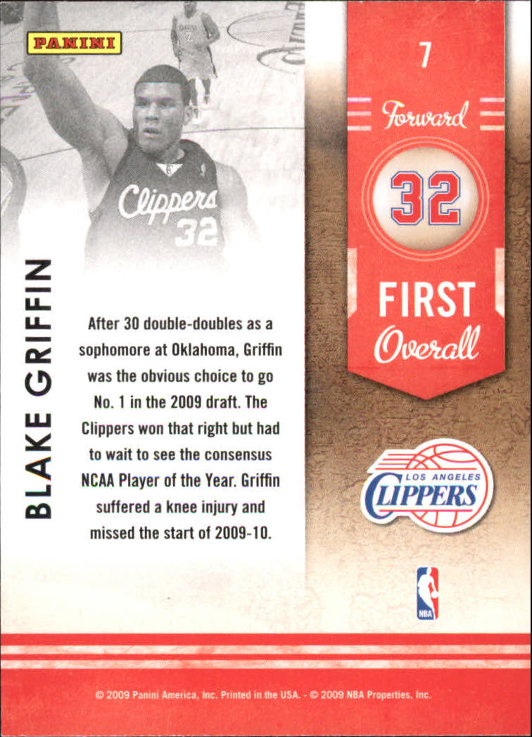 2009-10 Playoff Contenders Lottery Winners #7 Blake Griffin back image