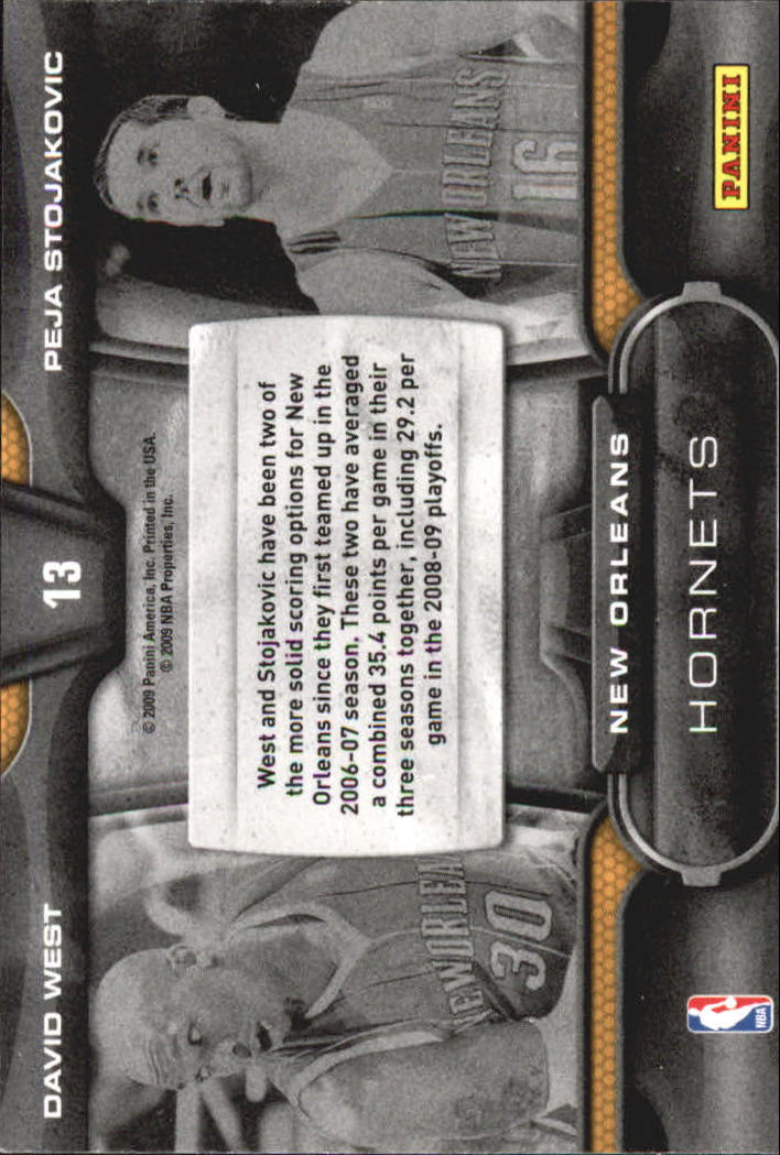 2009-10 Playoff Contenders One-Two Punch #13 David West/Peja Stojakovic back image