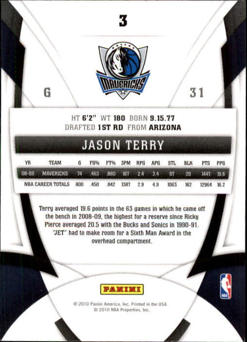 2009-10 Certified #3 Jason Terry back image