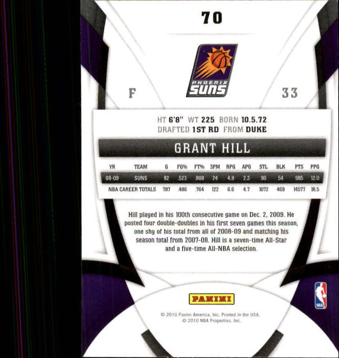 2009-10 Certified #70 Grant Hill back image