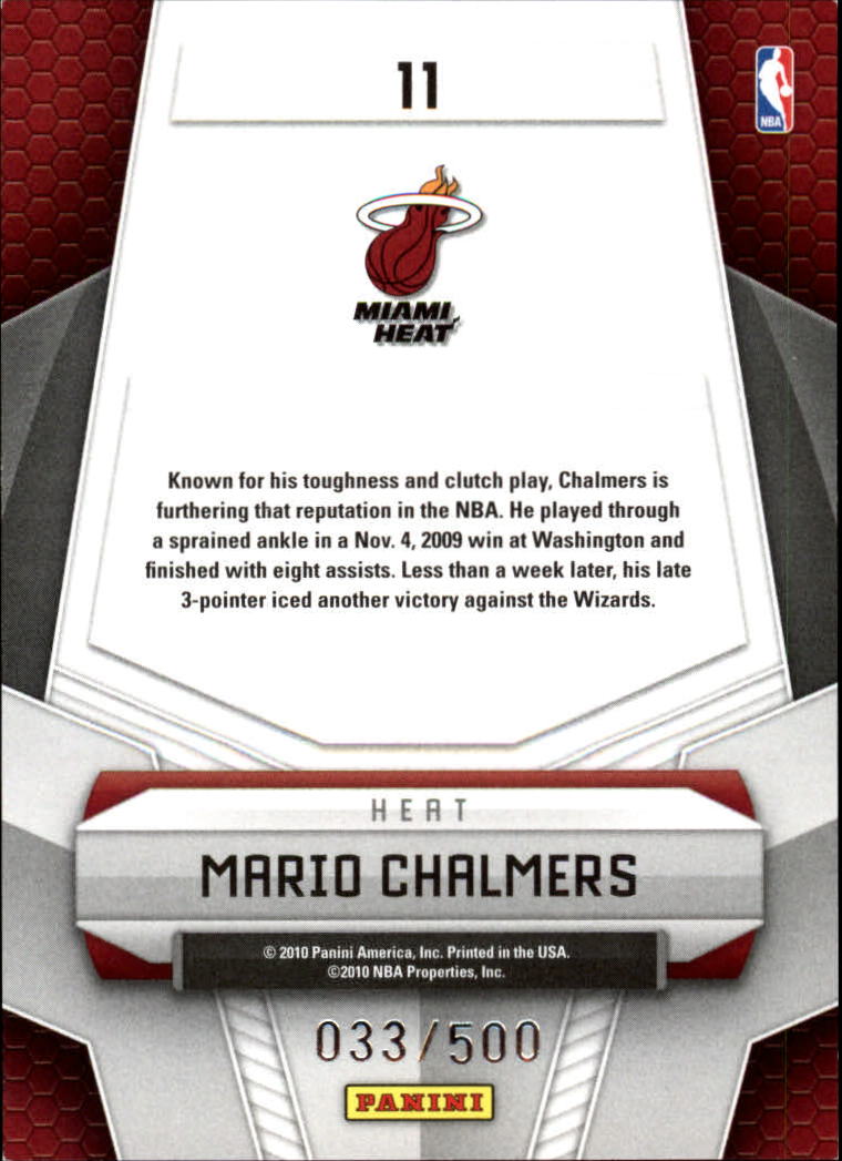 2009-10 Certified Potential #11 Mario Chalmers back image