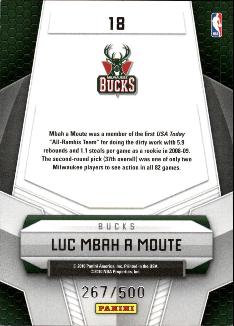 2009-10 Certified Potential #18 Luc Mbah a Moute back image