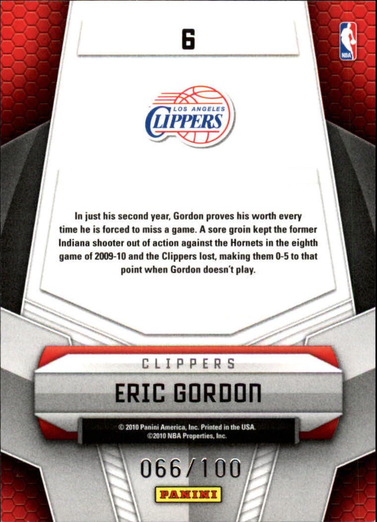 2009-10 Certified Potential Red #6 Eric Gordon back image