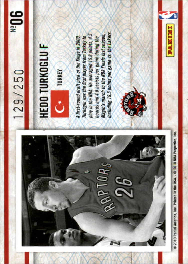 2009-10 Certified Imports Red #6 Hedo Turkoglu back image