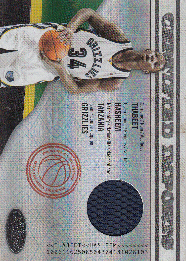 2009-10 Certified Imports Materials #5 Hasheem Thabeet/99