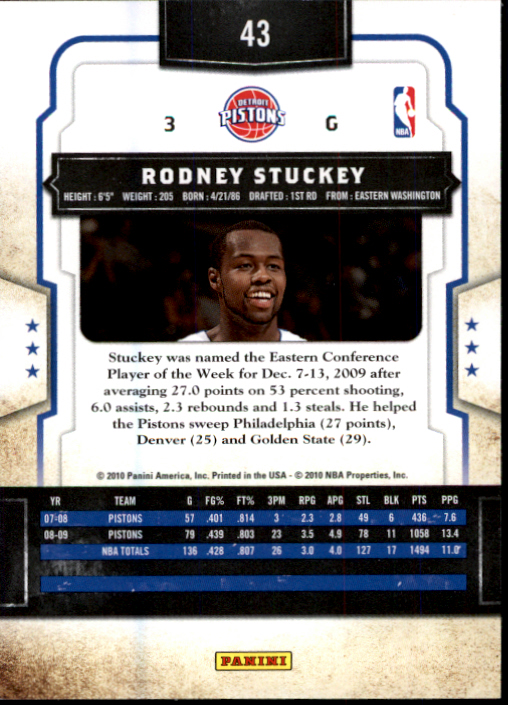 2009-10 Classics #43 Rodney Stuckey back image