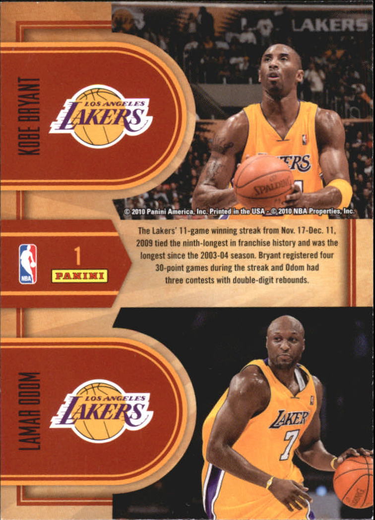 2009-10 Classics Classic Combos #1 Kobe Bryant/Lamar Odom back image