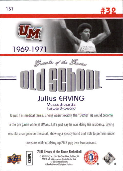 2009-10 Greats of the Game #151 Julius Erving OS back image