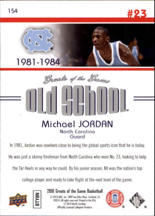 2009-10 Greats of the Game #154 Michael Jordan OS back image