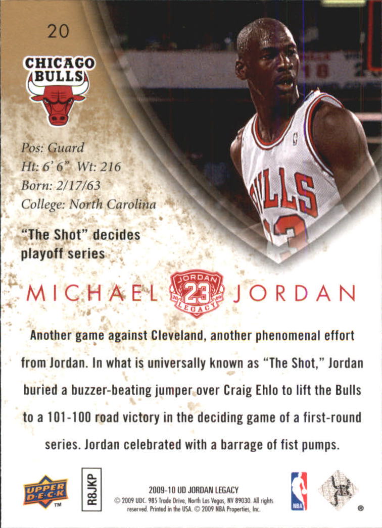 2009-10 Upper Deck Michael Jordan Legacy Collection #20 Michael Jordan back image