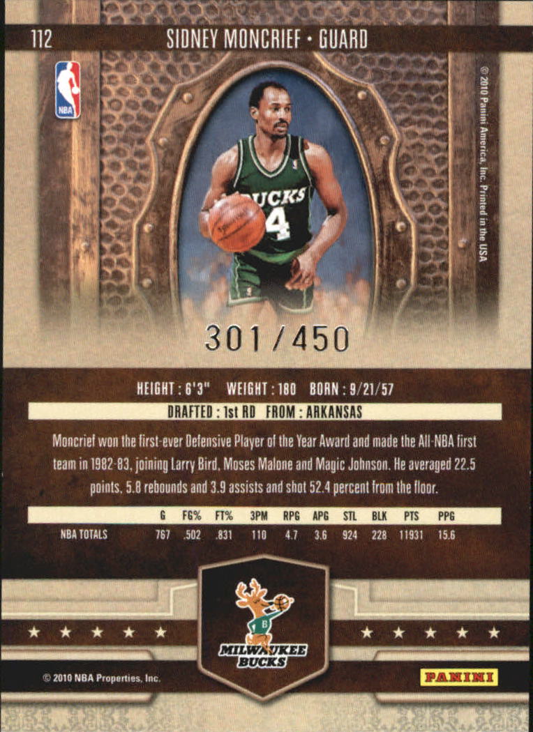 2009-10 Court Kings #112 Sidney Moncrief back image