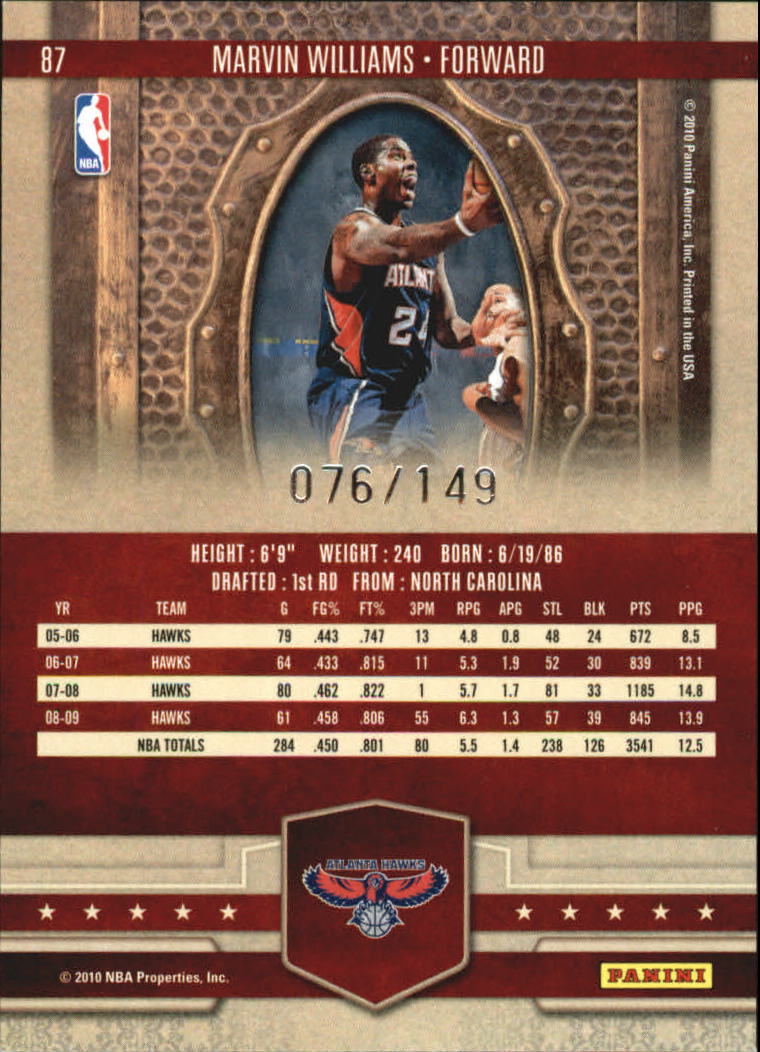 2009-10 Court Kings Bronze #87 Marvin Williams back image