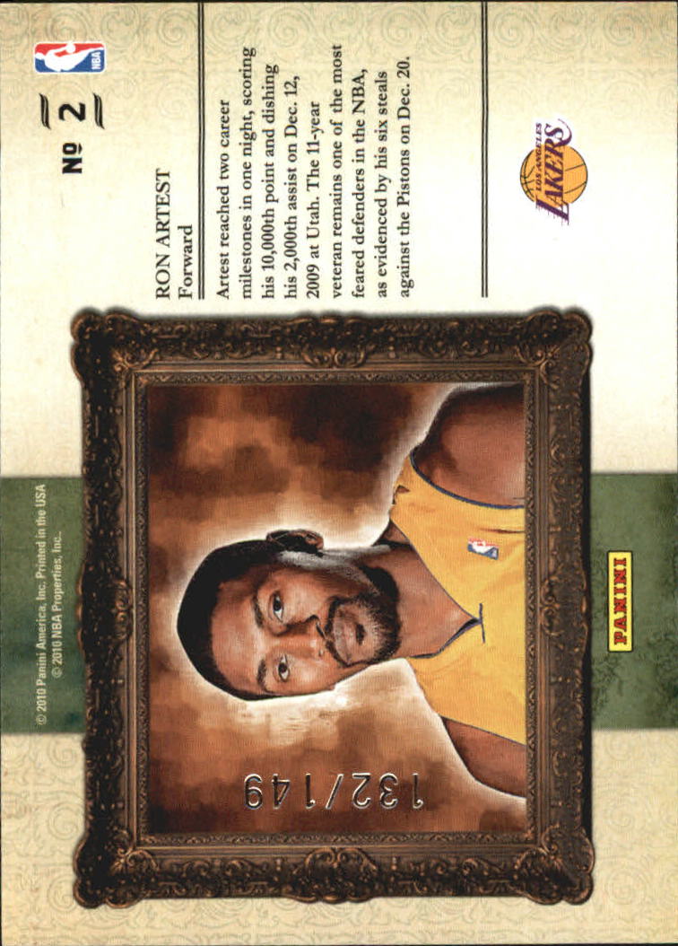2009-10 Court Kings Portraits #2 Ron Artest back image