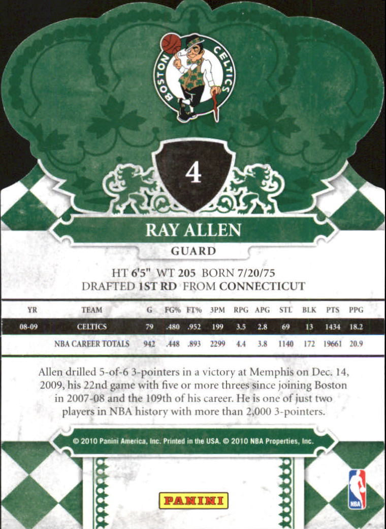 2009-10 Crown Royale #4 Ray Allen back image