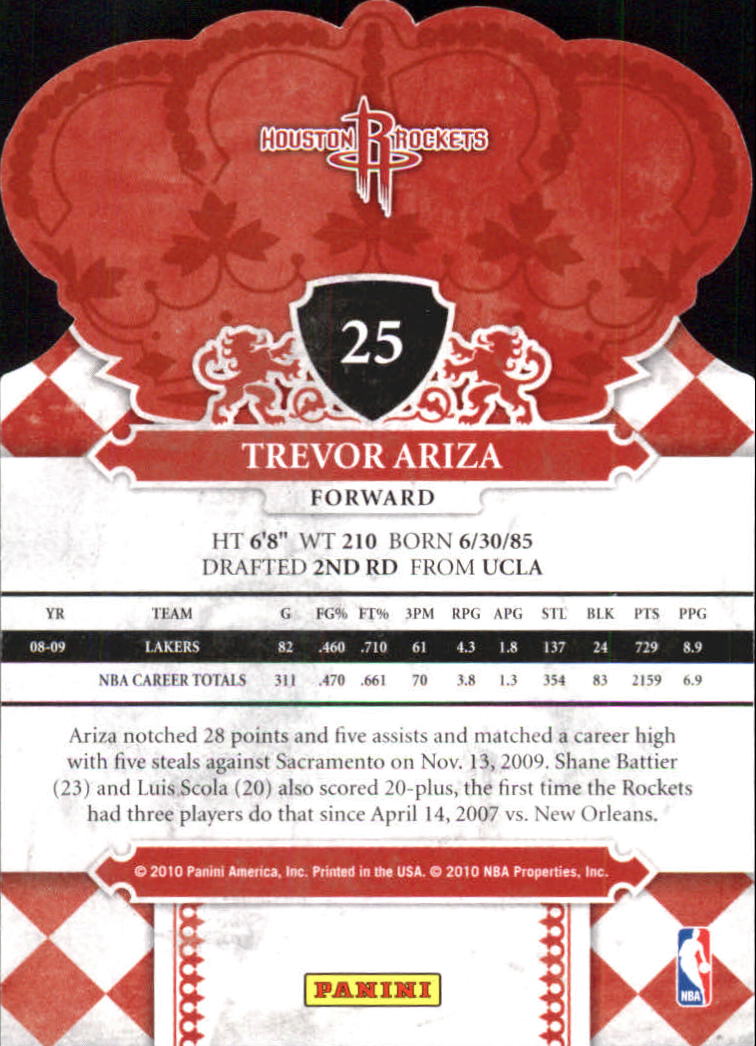 2009-10 Crown Royale #25 Trevor Ariza back image