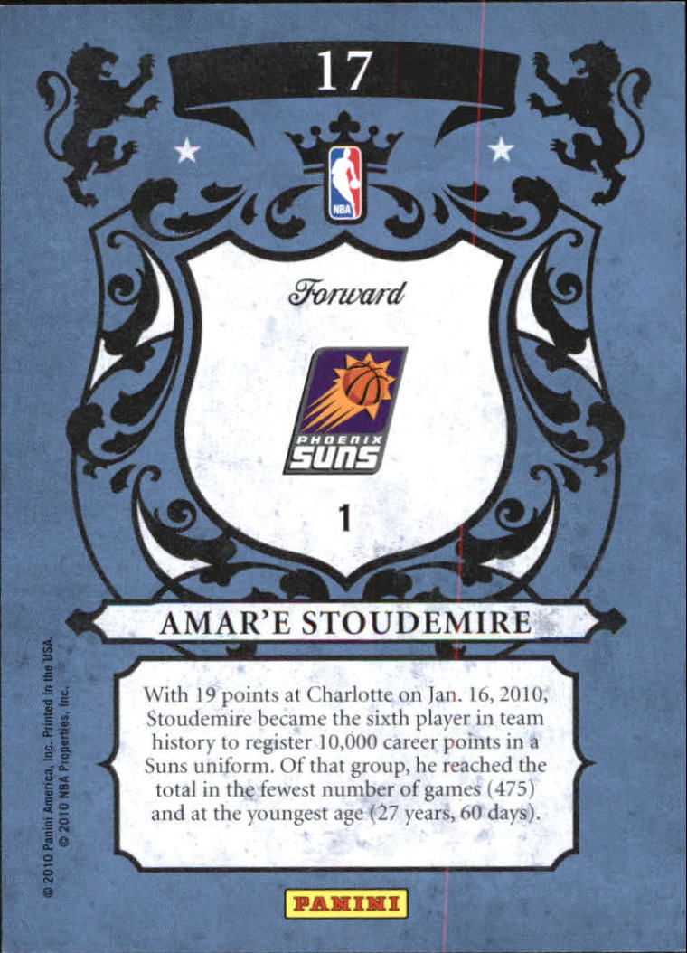 2009-10 Crown Royale Royalty #17 Amare Stoudemire back image